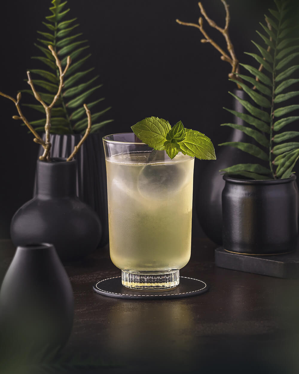 Gin Gin Mule - A Moscow Mule with Gin. Added Mint and Ginger Beer garnished with mint leaves.