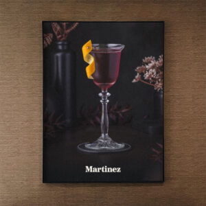 Martinez cocktail with orange peel – classic gin vermouth cocktail