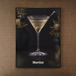 Classic Martini cocktail with olive – elegant gin cocktail